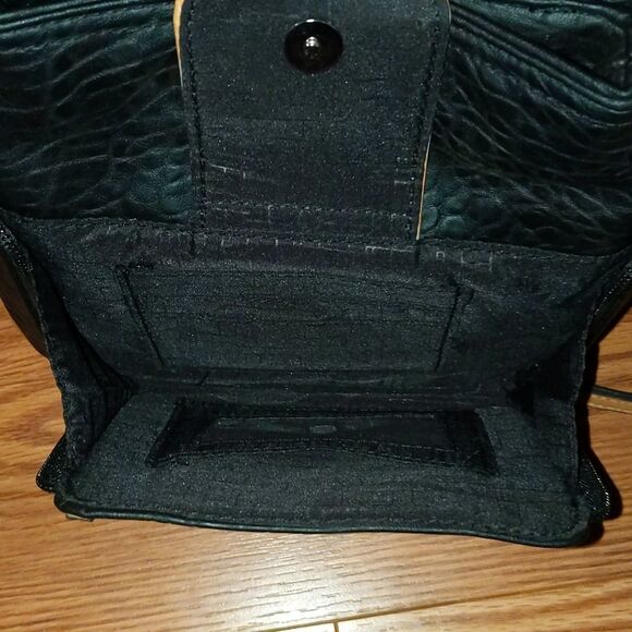 Rosetti Women’s Mini Black  Tan Faux Leather Crossbody Bag Front Wallet - Picture 3 of 5